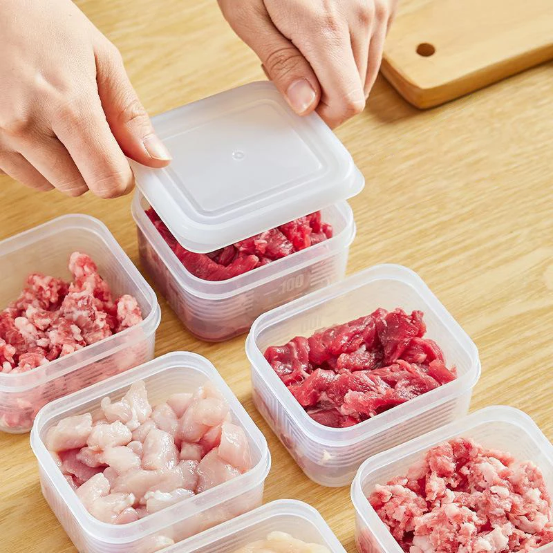 1pc Refrigerator Fresh-keeping Storage Box Food Grade Fruit Meat Freezing Sealing Box Kitchen Storage Case