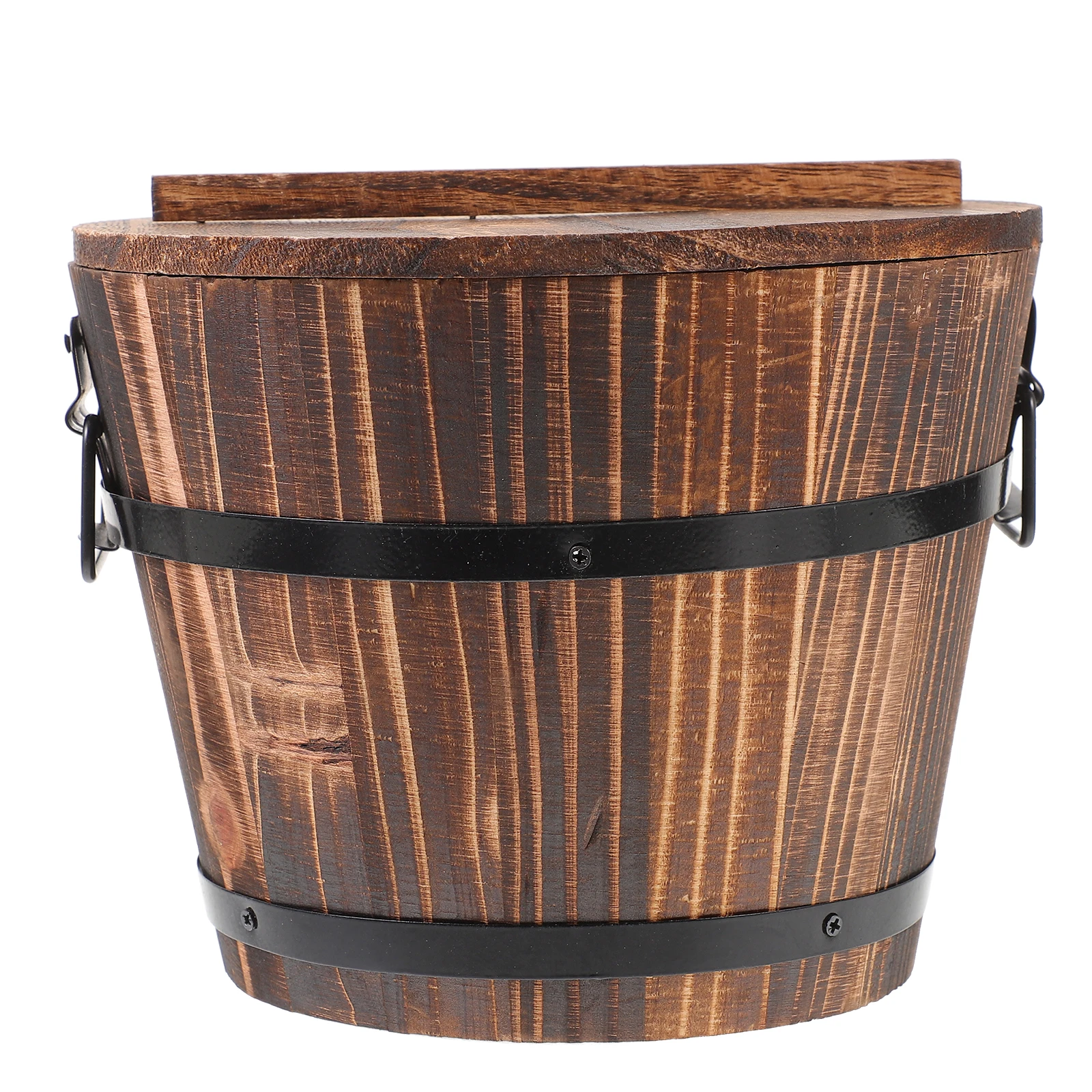 

Food Bucket Natural Wood Grain Smooth Surface Household Storage Container Multipurpose Bread Bucket With Lid Wood Storage Box