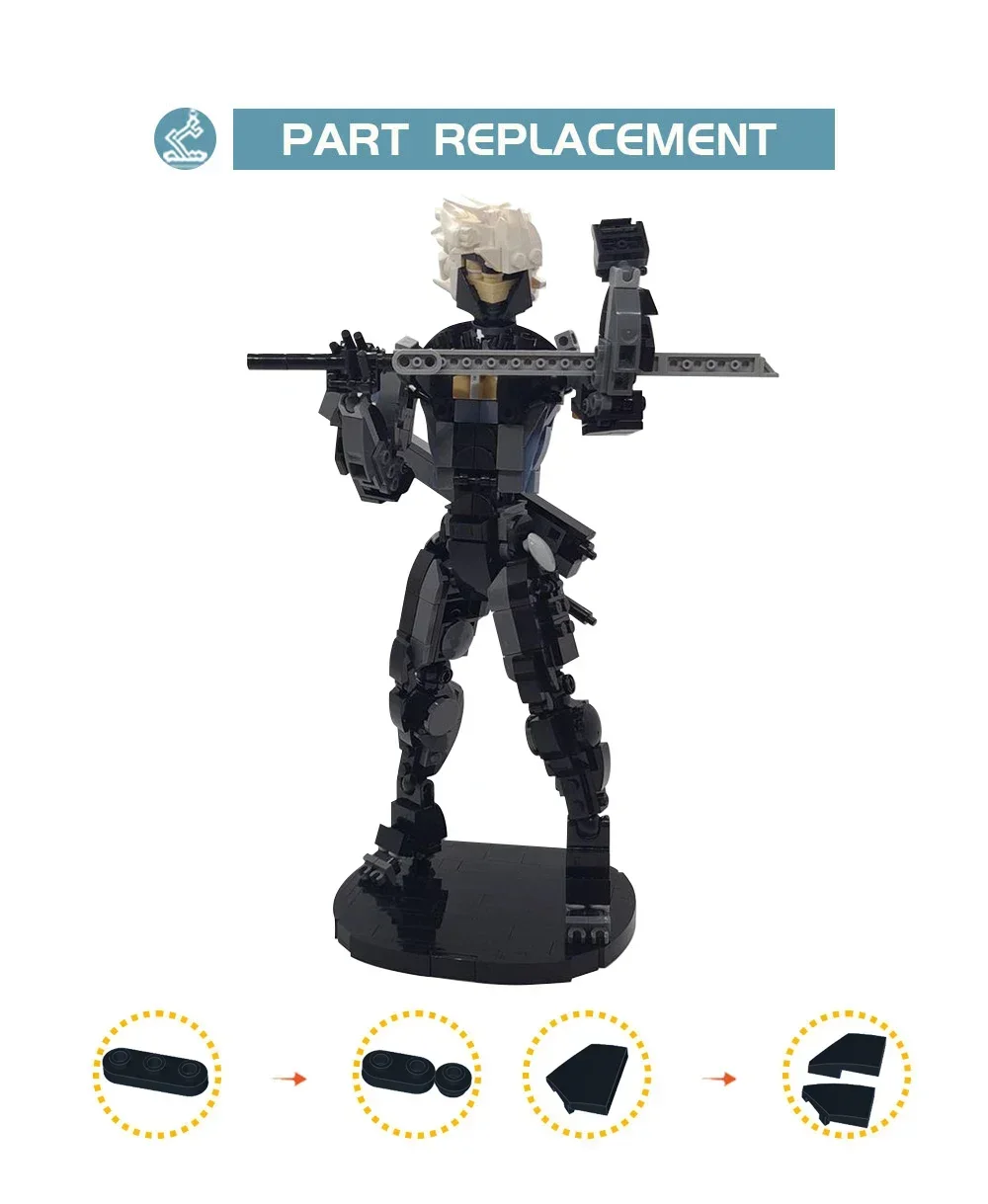 MOC-152066 Hot Game Rick Mecha importer décennie ks Set Metal Gear Raiden Robot Modèle DIY Enfants Puzzle Jouets Cadeau D'anniversaire 535 Pcs