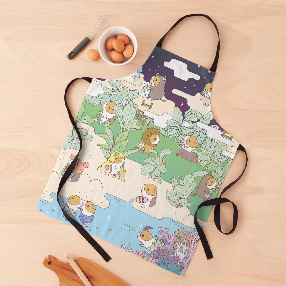 

Bubu the Guinea pig Horoscope Land Apron Chef Accessory for home useful pieces Apron