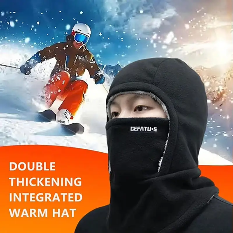 Winter-Sturmhaube Skimaske Thermische Winddichte Nackenabdeckung Kapuzenmütze für Männer und Frauen Polar Fleece Warme Schal für Radfahren Laufen Wandern