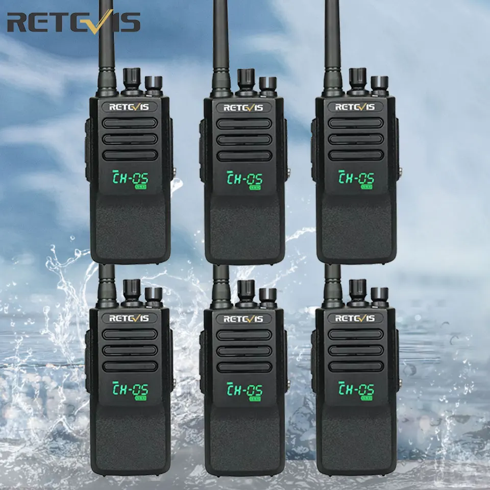 

High Power Retevis RT50 DMR Digital Walkie Talkie 6PCS UHF IP67 Waterproof Two Way Radio AES256 Encryption with Motorola Radio