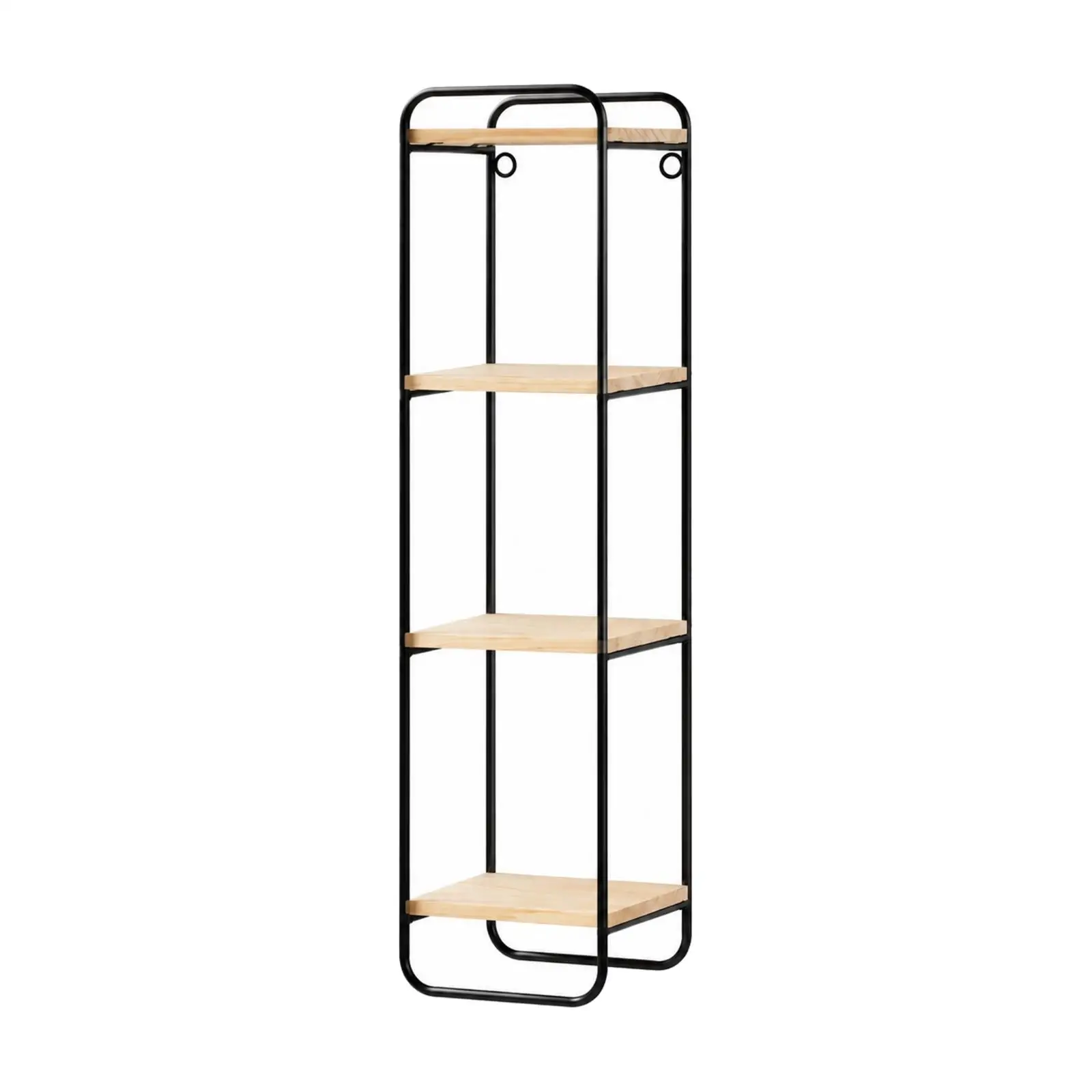 Display Shelf Space-Saving Wall-Mounted Storage Shelf Vertical Wall Organizer with Wooden Shelves Slim for Bathroom, Entryway