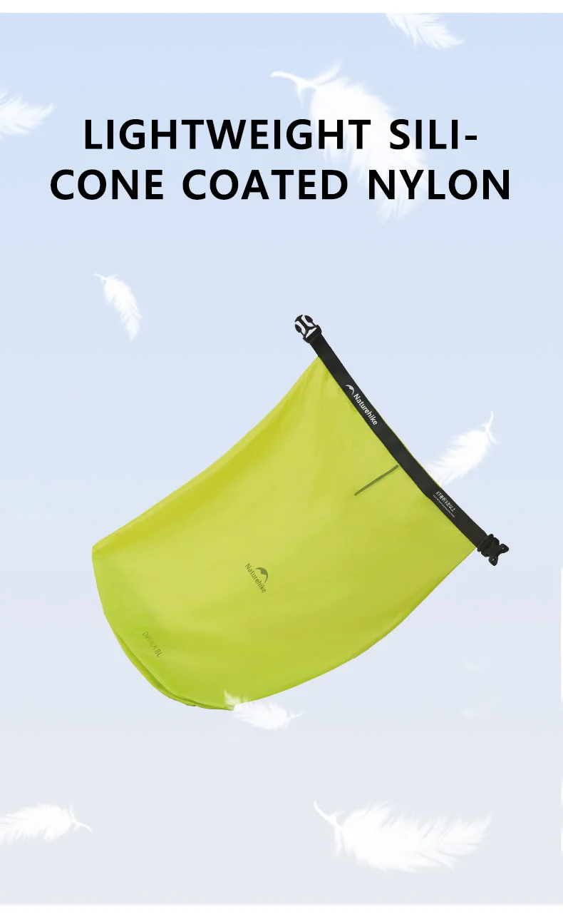 Naturehike 2L 4L 8L Wasserdichter Trockensack Nylon Camping Schwimmen Rafting Kajak Tasche Geschäftsreise Aufbewahrungstasche – Detail 3