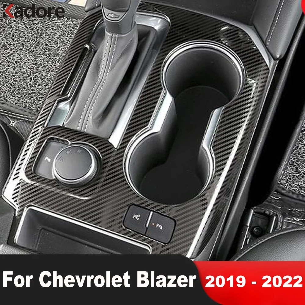 Car Center Console Gear Shift Box Panel Cover Trim For Chevrolet Blazer 2019 2020 2021 2022 Carbon Fiber Interior Accessories