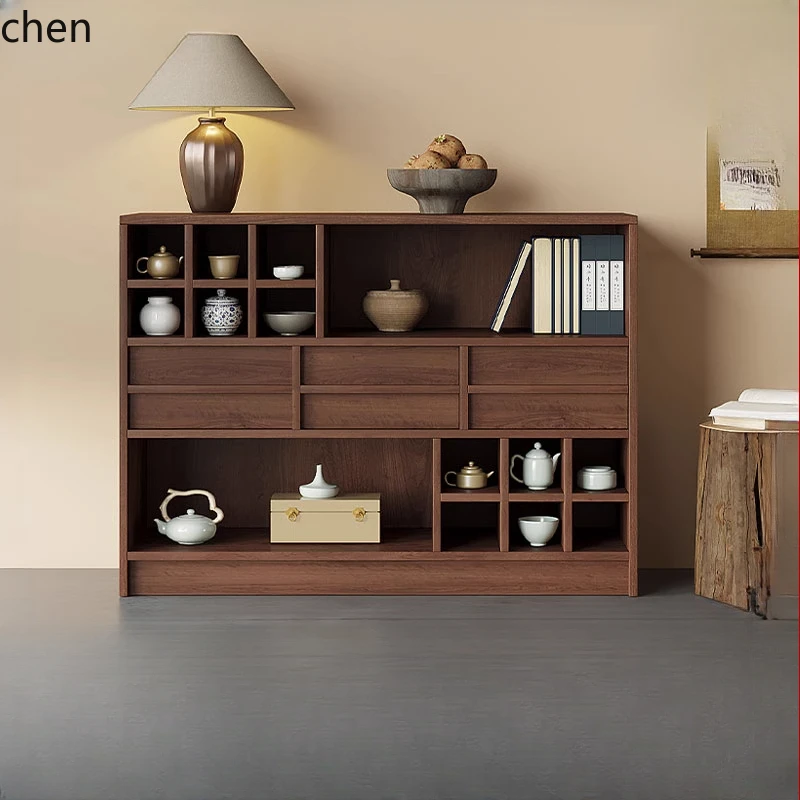 

HTT solid wood Bogu frame small tea cabinet tea set shelf display shelf simple storage low cabinet
