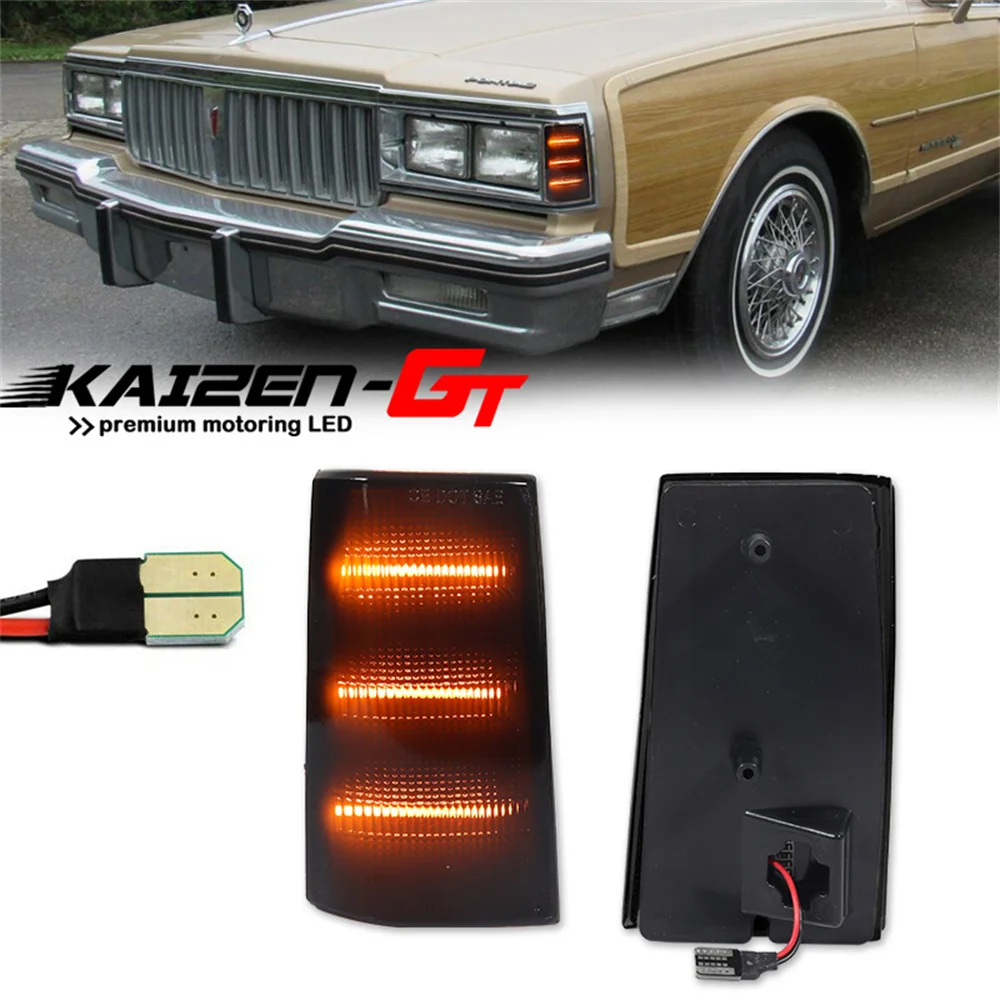 Lampu sinyal belok penanda samping Bumper depan lampu parkir LED untuk Chevy Impala Caprice untuk Pontiac Parisienne Bonneville Safari