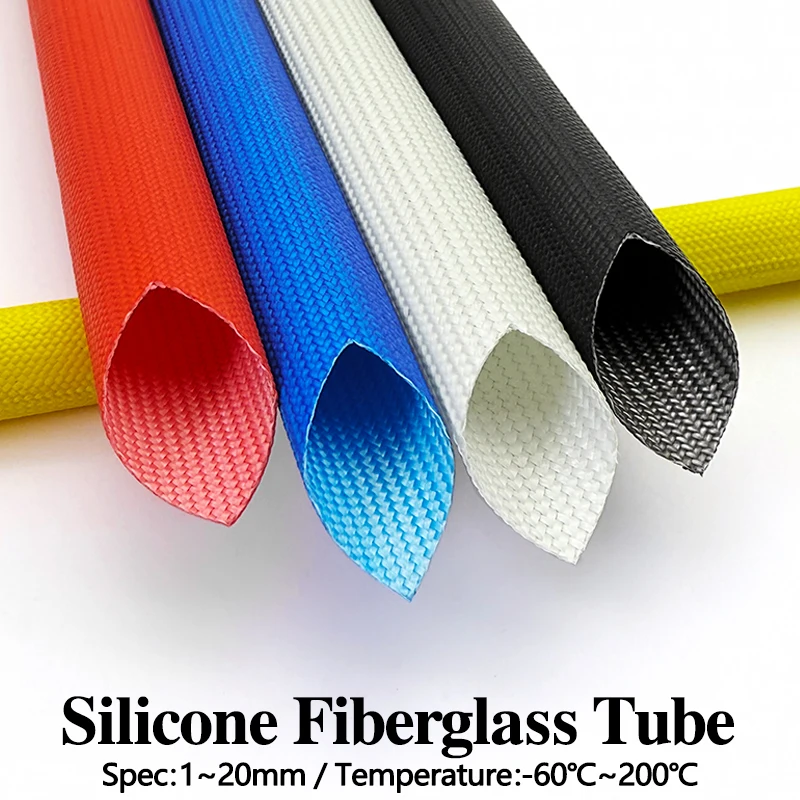 Fiberglass Braided Sleeve Heat Resistant 200DDeg.C Flame Retardant 1.2KV-1.5KV Electrical Insulation Wire Sheath Cable Managemen