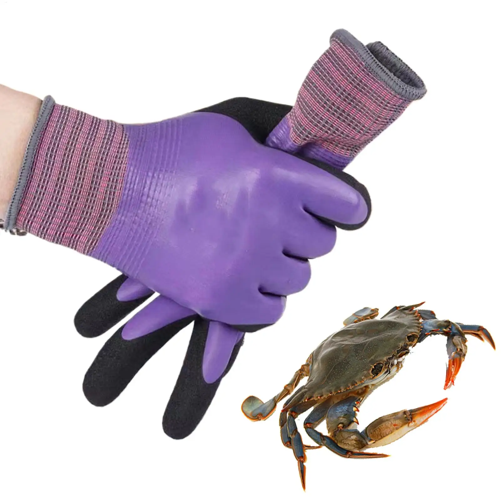 Waterproof Latex Safety Gloves on-Slip Elastic Work Mitts Unisex for Work Cleaning Kitchen Cooking Gardening Oven Seafood