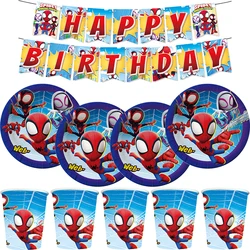 Spidey i jego niesamowici przyjaciele Dekoracja urodzinowa Zastawa stołowa Talerz na kubek Spidey Balon Zaopatrzenie imprezowe Baby Shower Prezent dla dzieci