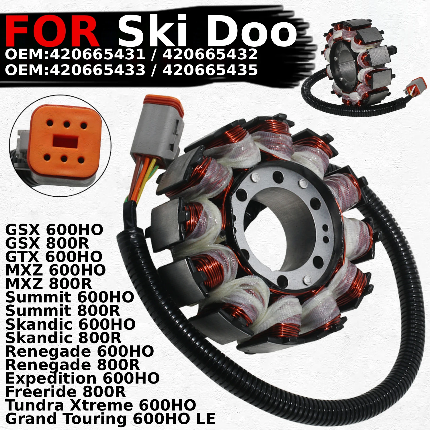 

Motorcycle Magneto Stator Coil For Ski Doo GSX 600HO LE 800R SE GTX 600HO SE MXZ 600HO X MXZ 800R X/800R TNT OEM:420665435