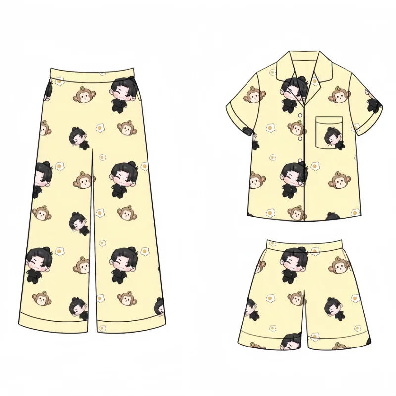 Anime Jujutsu Kaisen Geto Suguru Summer three-piece milk silk pajamas