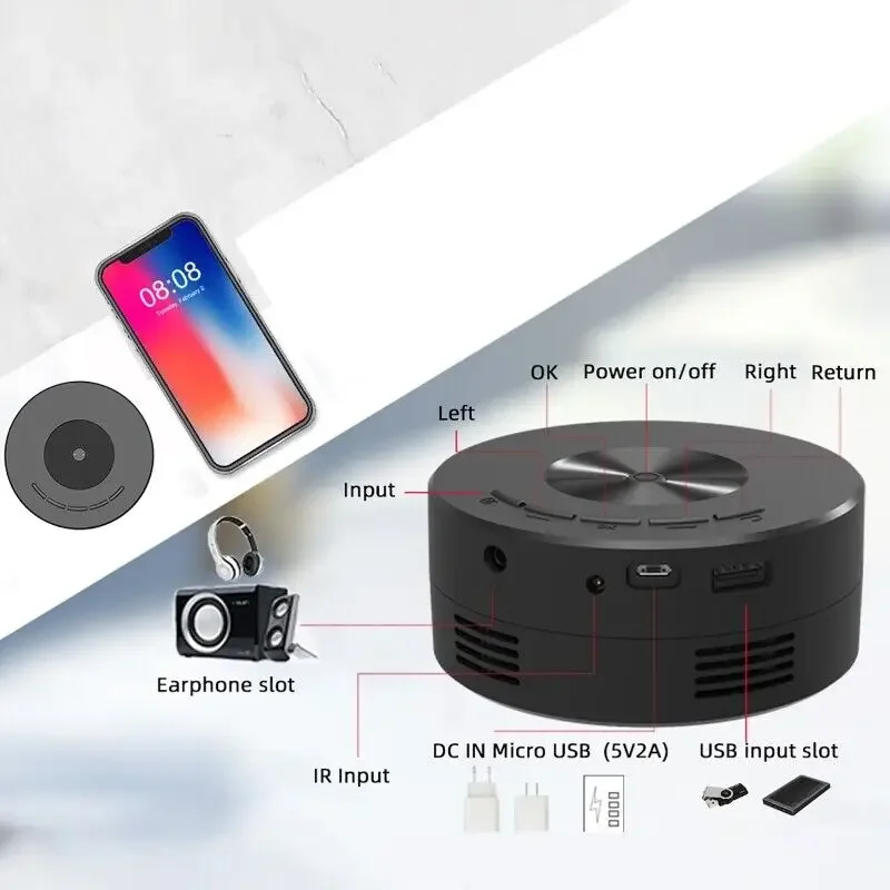 Mini Projector Smart Tv Wifi Portable Home Theater Cinema Sync Phone Beamer Led Projectors Small Children Mobile Phone Projector