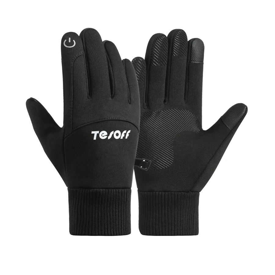 Guantes de ciclismo para hombre, deportes de invierno al aire libre, antideslizantes, forrados para el calor, compatibles con pantalla táctil, resistentes al viento para ciclismo y sk