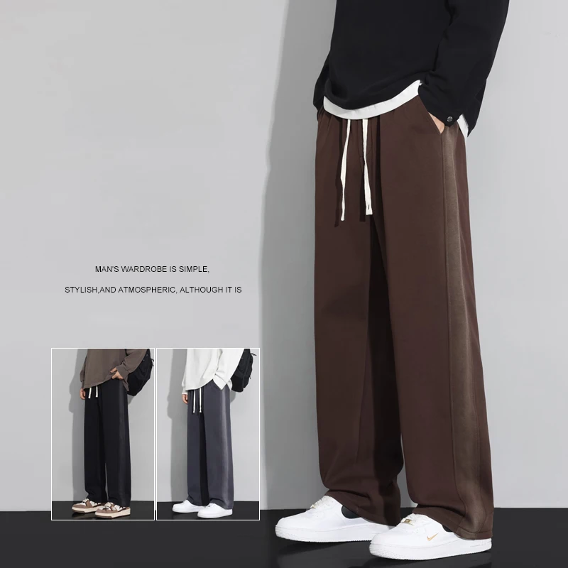 

Autumn New Gradient Korean Fashion Casual Pants for Men's Loose Sweatpants Straight Soft Comfortable Brand Trousers Male