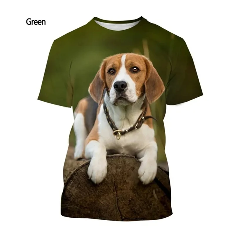 Summer New Fashion Men\'s And Women\'s 3D Printing T Shirts Animal Dog Beagle Casual Short-sleeved Street T-shirt Top Quality Tees