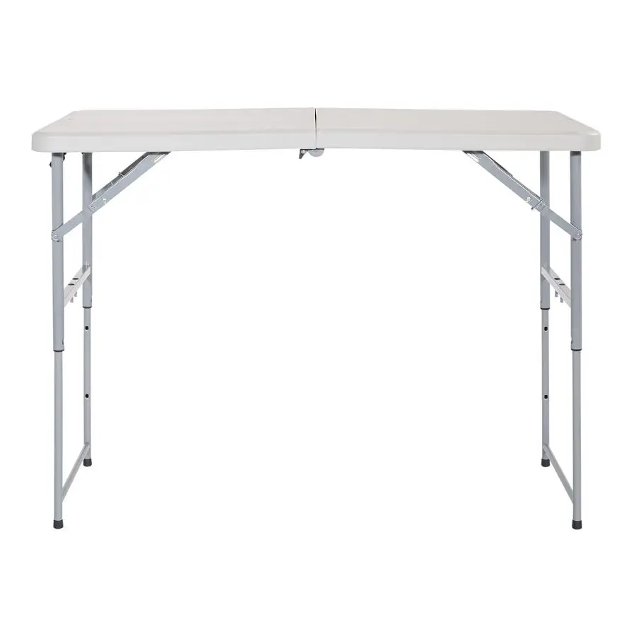 Star Resin Multipurpose Rectangle Table, 4Feet Long, Height Adjustable, Center Folding Table, Light Gray