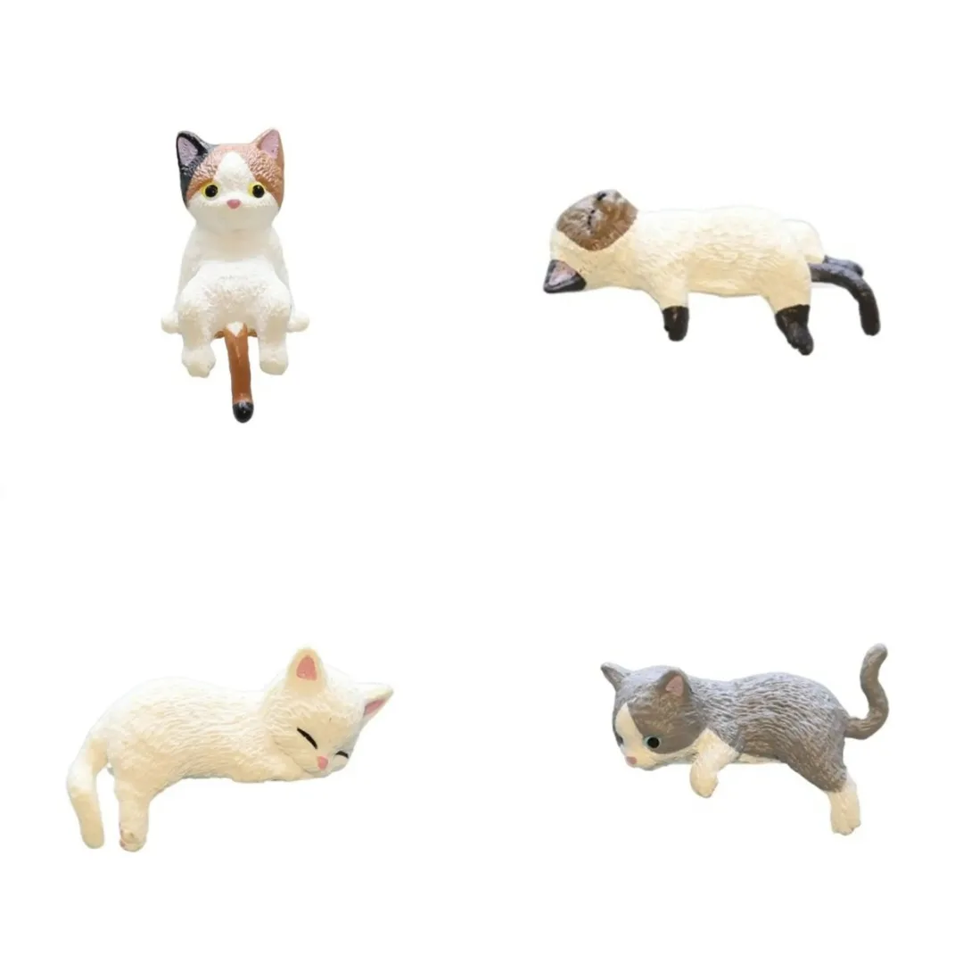 

1/4PCS Kawaii Mini Cat Figurines Ornament Cartoon Kitten Statue Gifts For Kids Toys Children Room Decoration Miniature Figurines