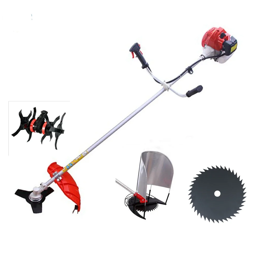 Heavy Duty 52CC 1.75KW Petrol Powered Grass Rice Wheat Harvest Cutter Brush Trimmer Cropper Garden Tools Agricultural Machine