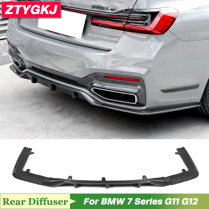 3 PCS Carbon Fiber Rear Bumper Diffuser Spoiler Splitters For BMW 7 Series G11 G12 2019 Up