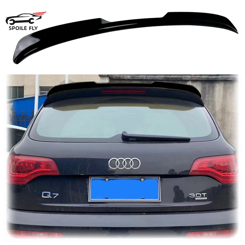 2008 To 2015 For AUDI SQ7 / Q7 S-LINE MK.1 Spoiler Lip High Quality ABS Rear Window Trunk Roof Wing By Gloss Black ABS