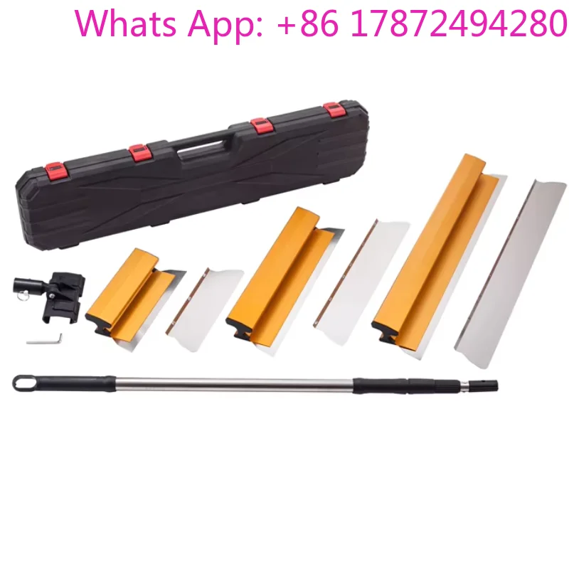 SP-804 New Manual Cement Scraper Putty Scraper with Extension Pole 6 Pcs Blades