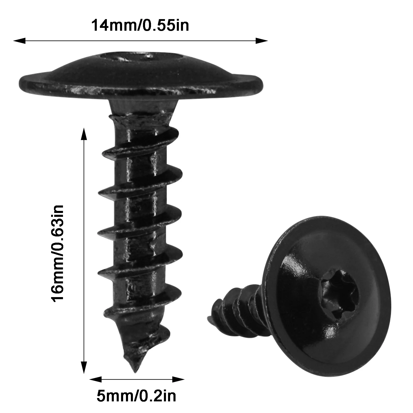 30Pcs 5mm For Audi A4 A3 A5 A6 A7 A8 Q5 VW Golf Passat Black Torx Screw Car Engine Under Cover Splash Guard Self-tapping Screws