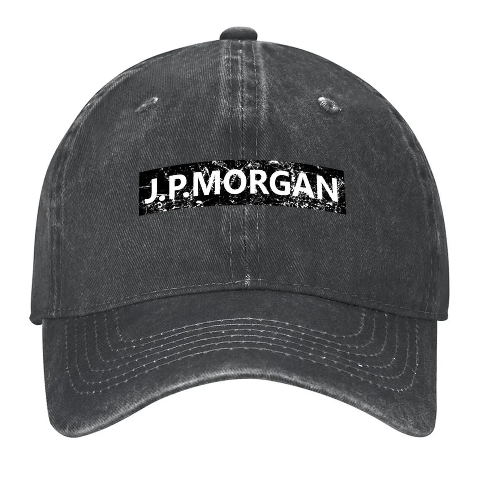 New JP Morgan with distressed design in black Baseball Cap Bobble Hat hats on offer Horse Hat designer cap For Women 2025 Men's
