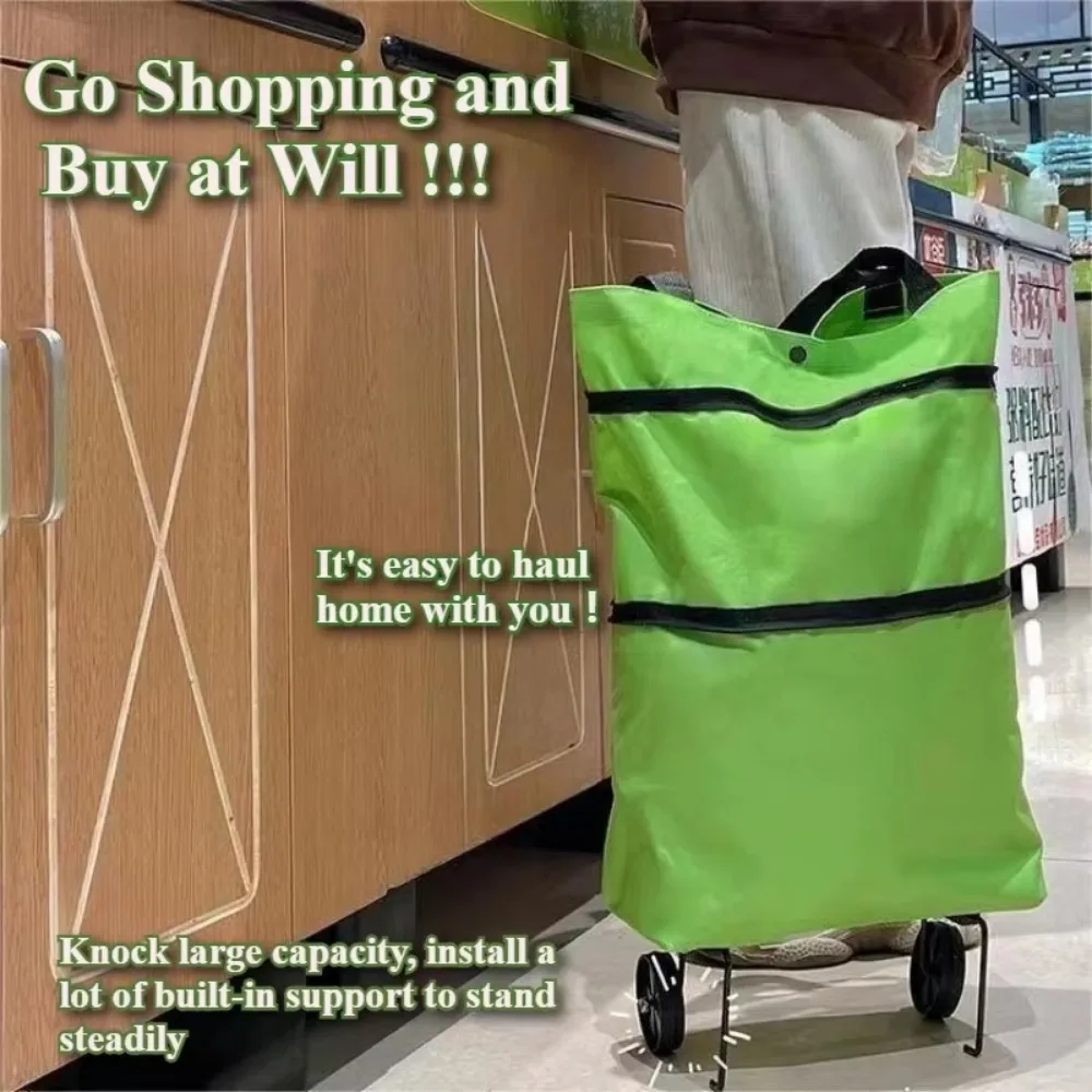 

New Shopping Cart Easy To Carry Collapsible Household Tote Bag Waterproof Supermarket Grocery Cart Storage Bag Bearing 25 Kg