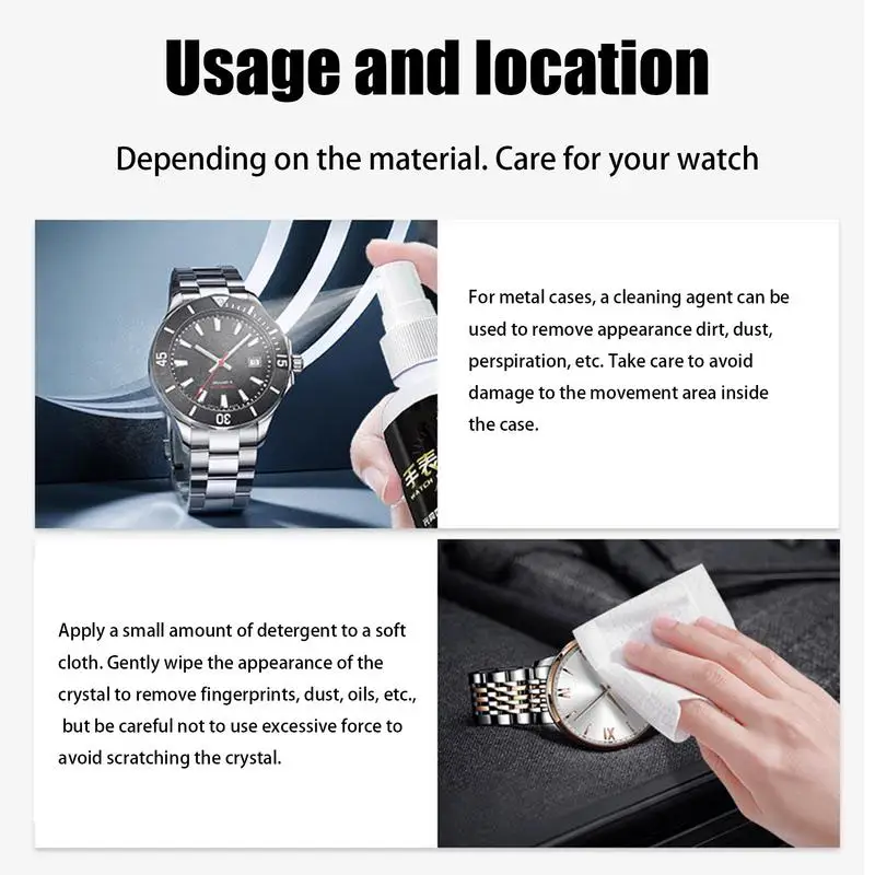 Watch Cleaner Multifunctional Jewelry Cleaner Concentrate 125ml Watch Polish Portable Mental Cleaner for Ring Necklace Coin