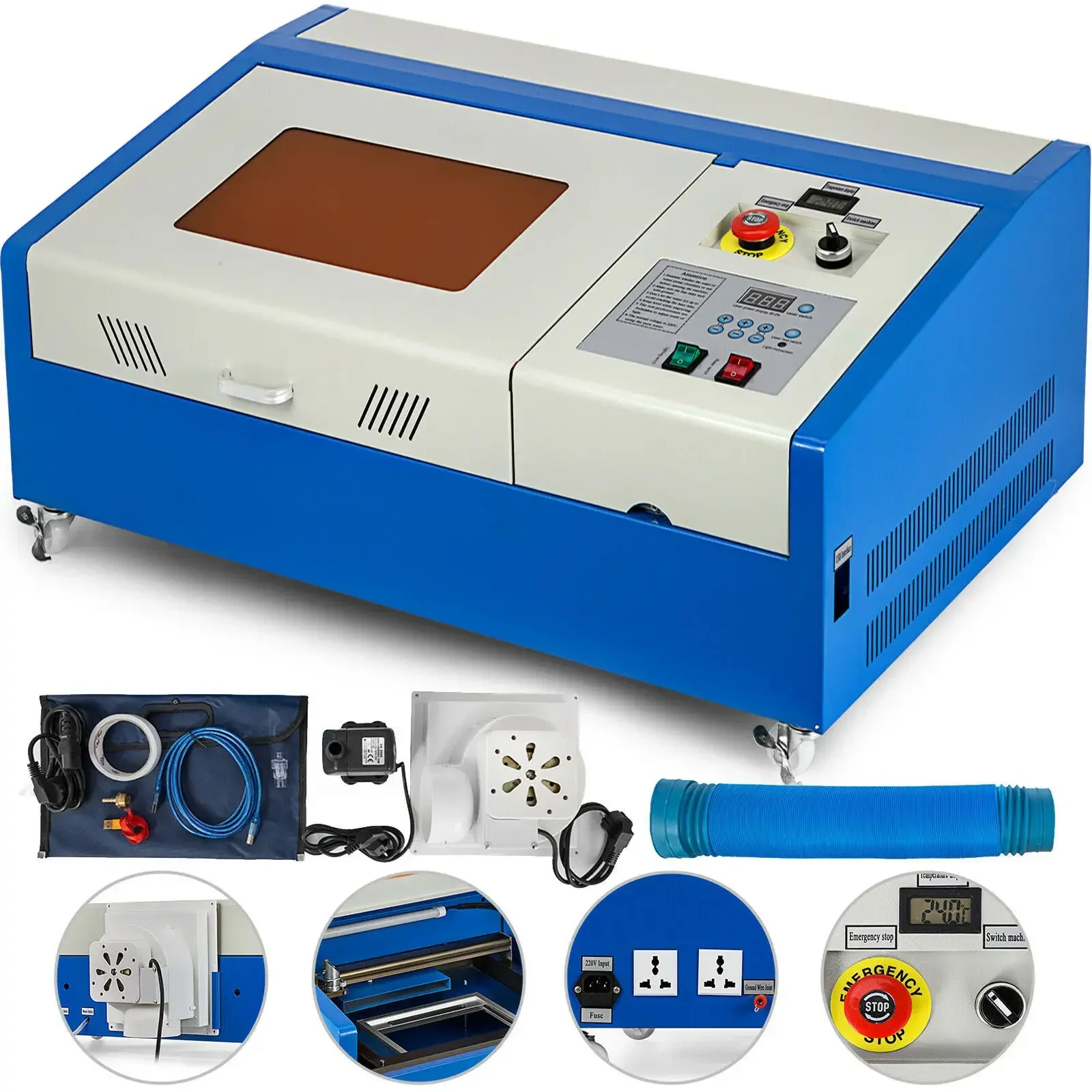 

40 CO2 Laser Engraving Machine 40W Cutting Laser Engraver with USB Tools Artwork 300*200MM