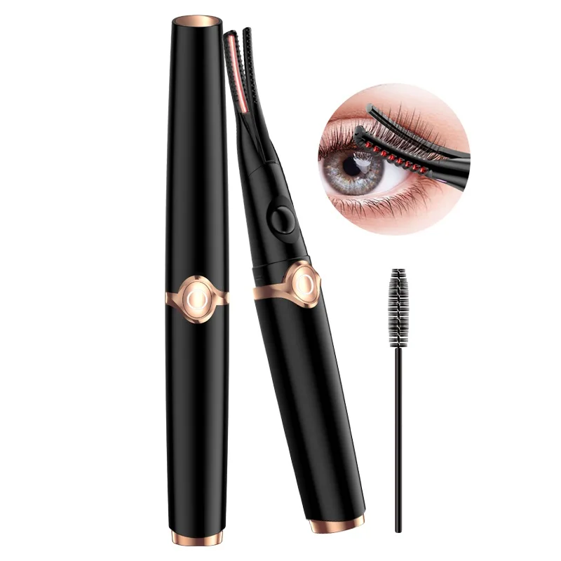 Portable Clip-Type USB Rechargeable Electric Heated Eyelash Curler 3 Temperature Mode 48 Hour Long Lasting Women Eye Makeup Tool