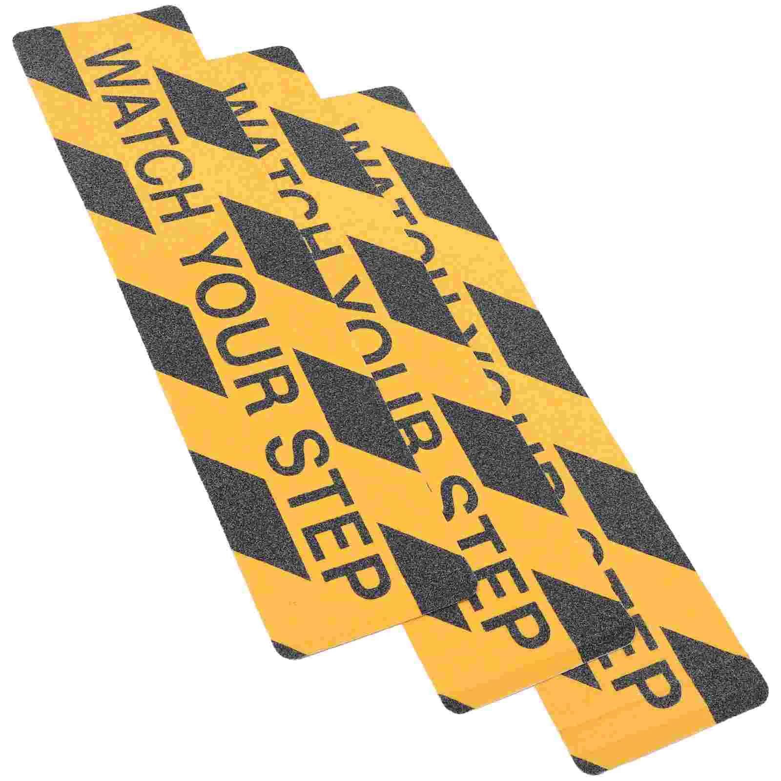 

3 Pcs Anti-slip Tape with Pattern Watch Your Step Walkway Stairs Steps Stickers 3pcs Fixture Warning Decorate Pvc Wet Floor