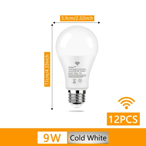 12pcs Radar Motion Sensor Light Bulb E26 110V 9W LEDNight Light Bedroom GardenLED Bulbs For Home