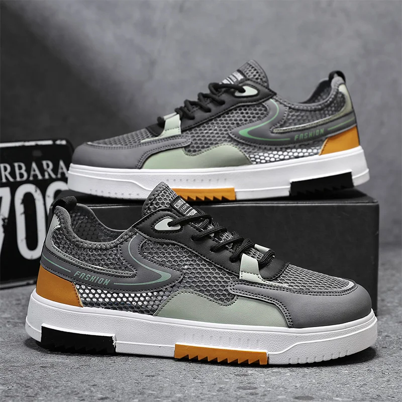 Men's hollow out breathable casual sneakers summer new lightweight soft-sole anti-slip comfort outdoor speed sports running shoe