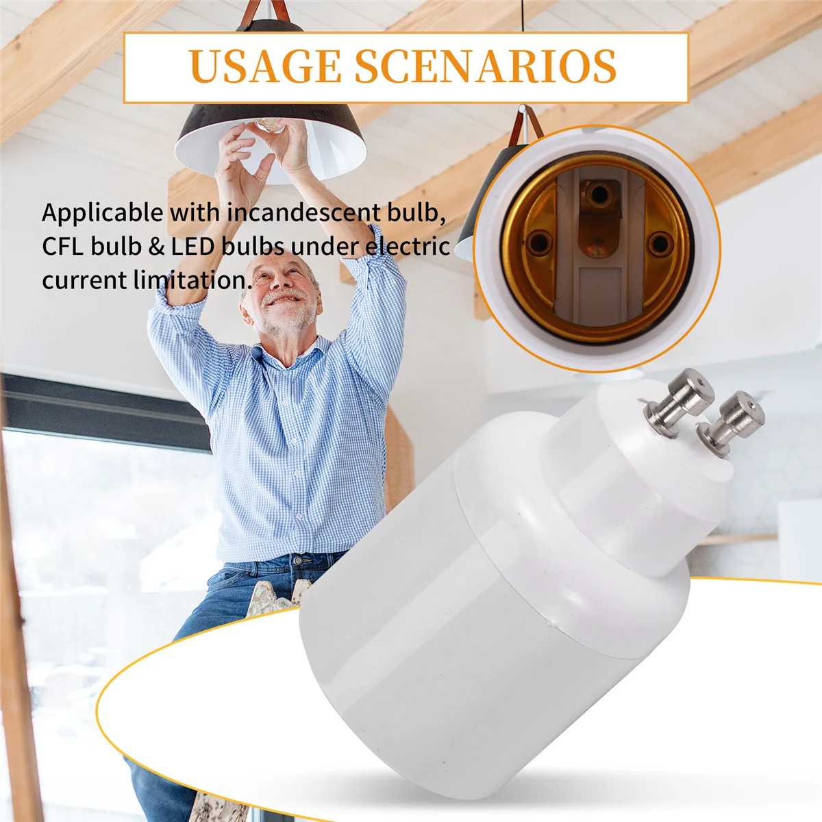 

Bulb Socket Adapter GU10 to E26/E27 Adapter GU10 Bayonet Base to E26/E27 Edison Screw Bulb Socket Adapter Converter