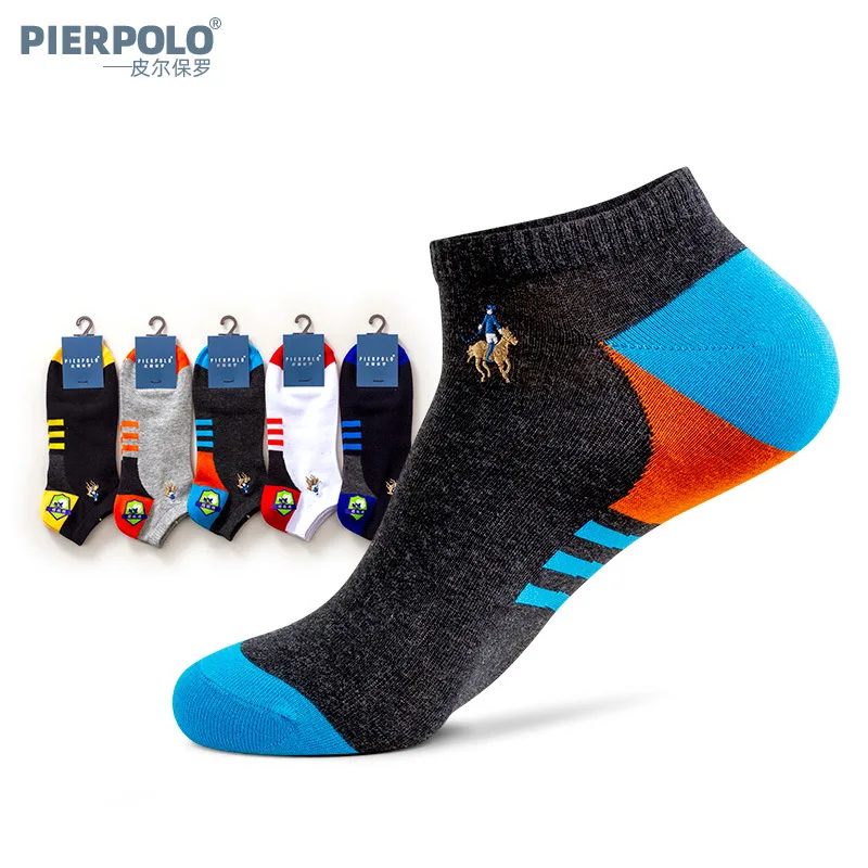 5Pair/Lot Summer Cotton Brand Socks High Quality PIER POLO Socks Casual Short Funny Ankle Socks Men Sokken Size 39-44