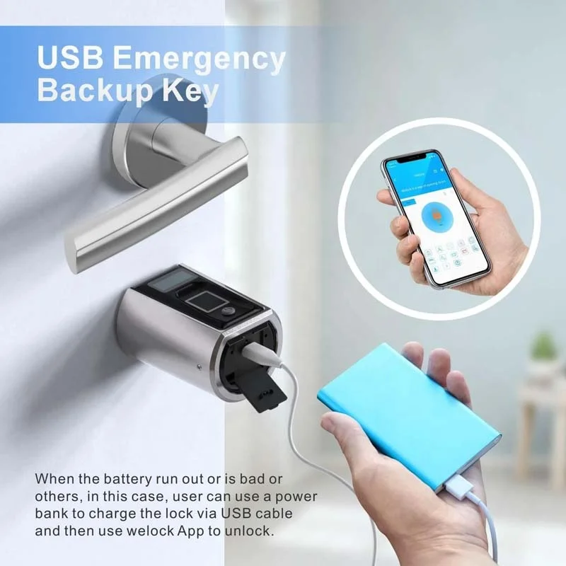 حار بيع فندق بدون مفتاح قفل الباب فندق نظام القفل الذكي IP65 كلمة المرور + APP + بطاقة RFID + مفتاح الغيار