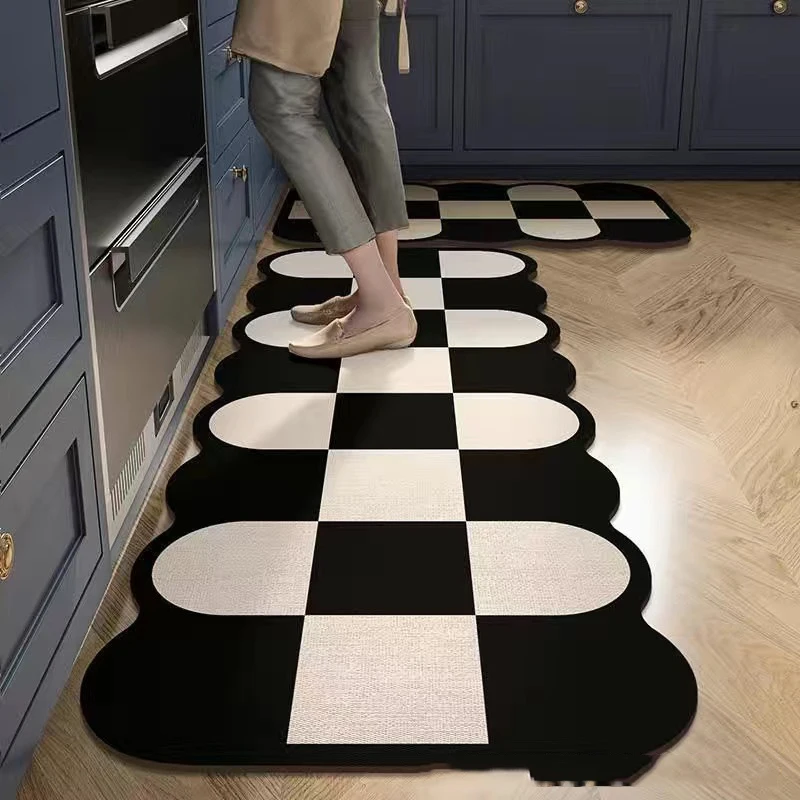 Simple Modern Style Floor Mat Made Diatomaceous Earth Kitchen and Bathroom Quick Drying Floor Mat Toilet Door Non Slip Foot Mat