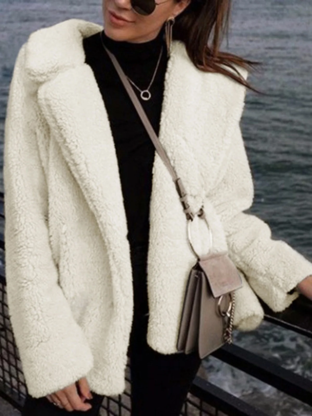 معطف نسائي من Plu قميص مخملي أنيق طويل Sve بطول منتظم لخريف وشتاء جديد ملابس خارجية للسيدات من Sle Ele #2