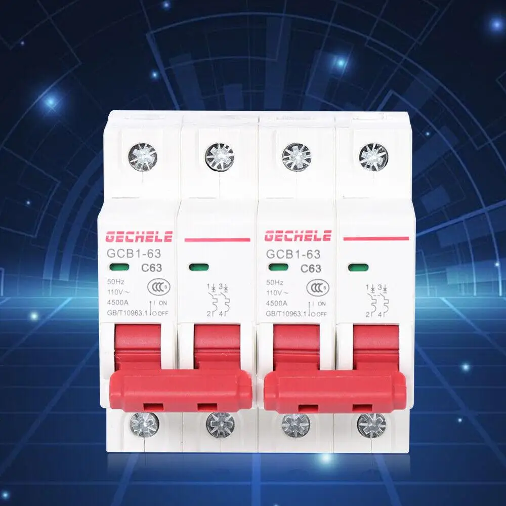 2P 63A GCB1-63 Dual Power Manual Transfer Switch For Generator Changeover 400v Interlock Circuit Breaker 9*8*7cm