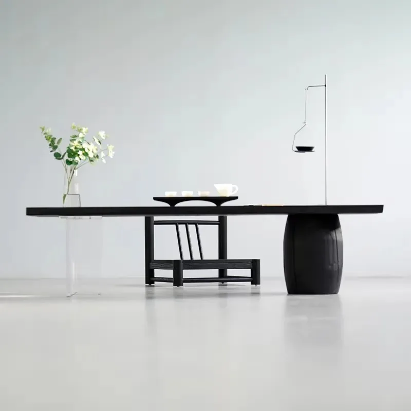 Irregular coffee table, solid wood ash wood, natural original edge design, multi-splicing, wabi-sabi zen style, simple