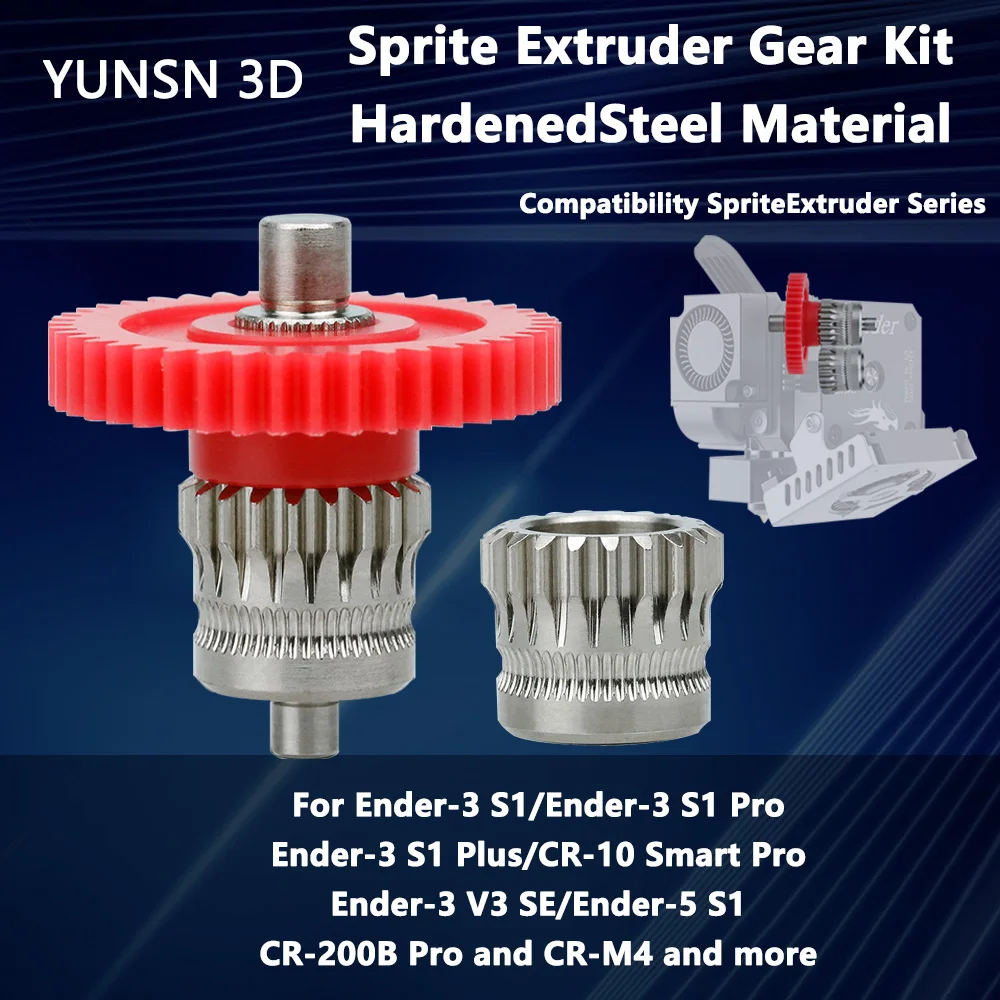 

Sprite Extruder Gear Kit for Ender-3 S1/CR-10 Smart Pro Integrated Shaft Hardened Steel Wear Resistant 3d Printer Accesoires