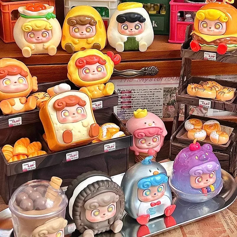 

Q.kid Street Cngck Mini Blind Box Trendy Mystery Box Anime Figures Cute Model Statue Doll Toy Desktop Decoration Surprise Gifts