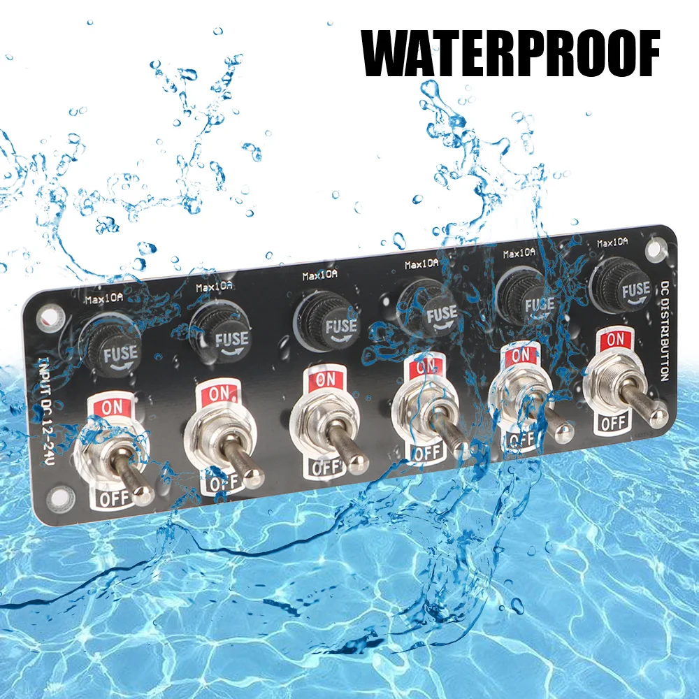 لسيارة RV شاحنة مقطورة سباق التخييم اليخوت البحرية تشغيل/إيقاف الروك تبديل التبديل 12 فولت 24 فولت 10A فيوز 6 عصابة تبديل لوحة التبديل