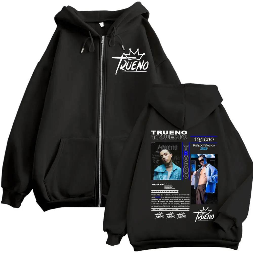 

Rapper Trueno Double Sided Graphic Zipper Hoodie Harajuku Hip Hop Zip Up Sweatshirt Men Women Fashion Casual Oversized Pullovers