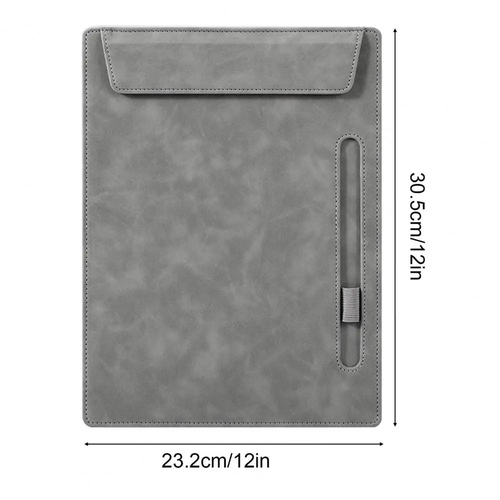 Document Organizer Writing Pad Faux Leather Hardboard with Magnetic Page Clip A4 Letter Size File Clipboard with Pen Holder