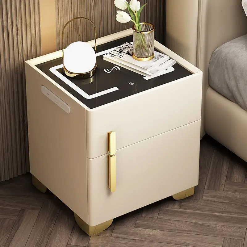 PYH Smart bedside table, safe, multi-functional solid wood combination lock, integrated bedroom, small bedside table
