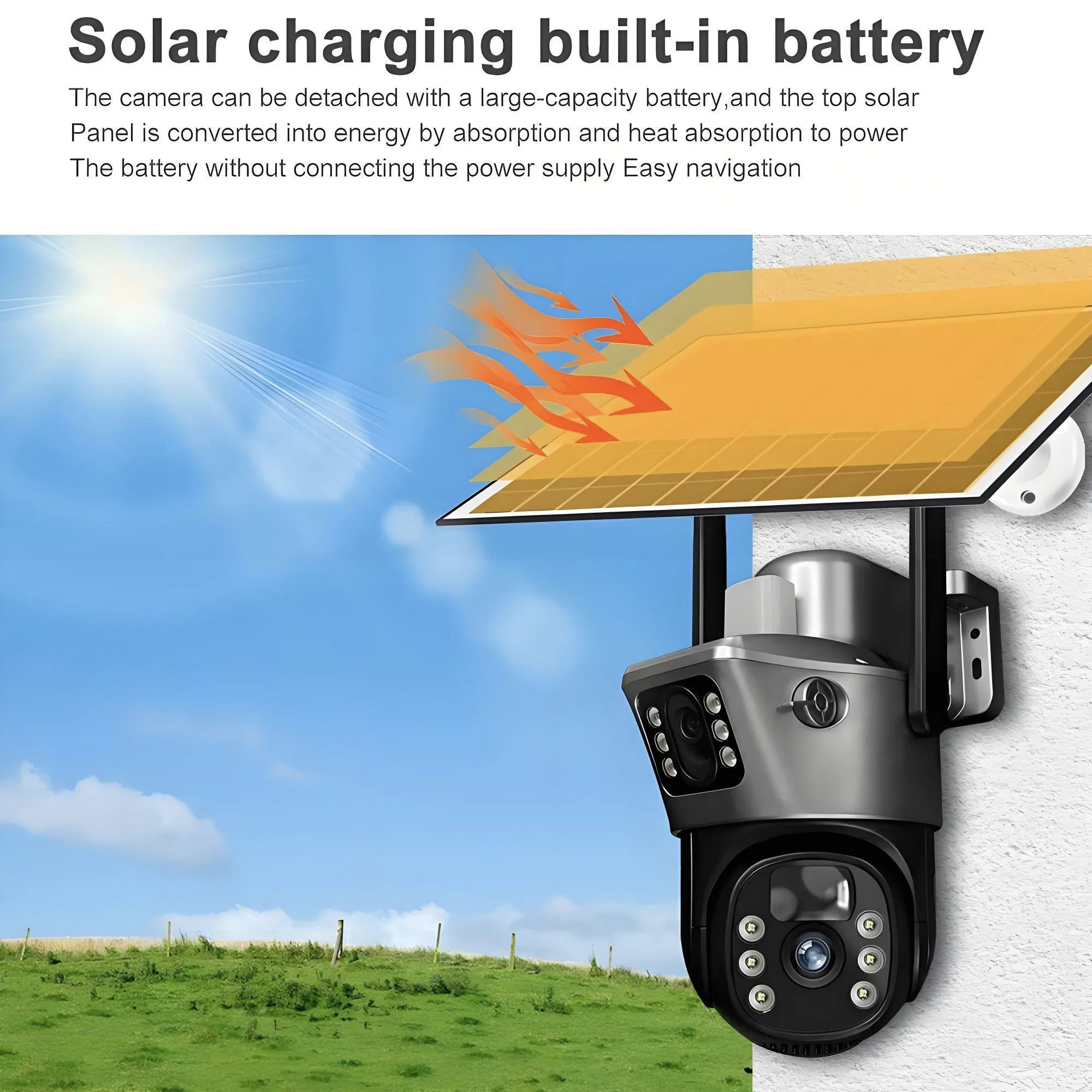 Solar Camera Outdoor 4G Wifi 4K 8MP 360 Wireless Dual Screen Surveillance Waterproof Cctv Security Protection Ip Cameras