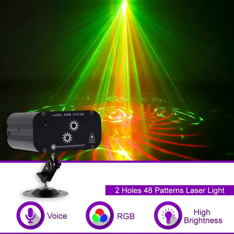 BOTAI 48 Patterns Laser dj strobe light Stage Light Disco DJ Party Lights KTV Projector for night club